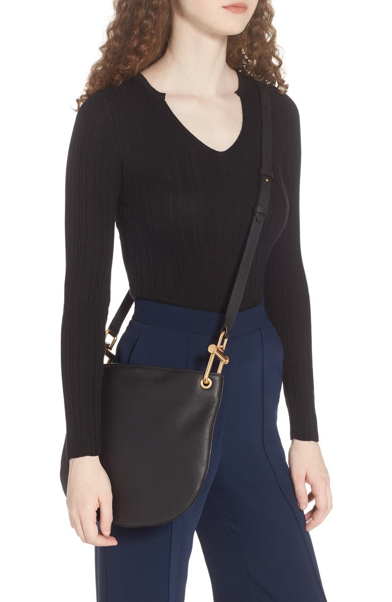 BOSS Kristin Leather Crossbody Bag, Alternate, color,