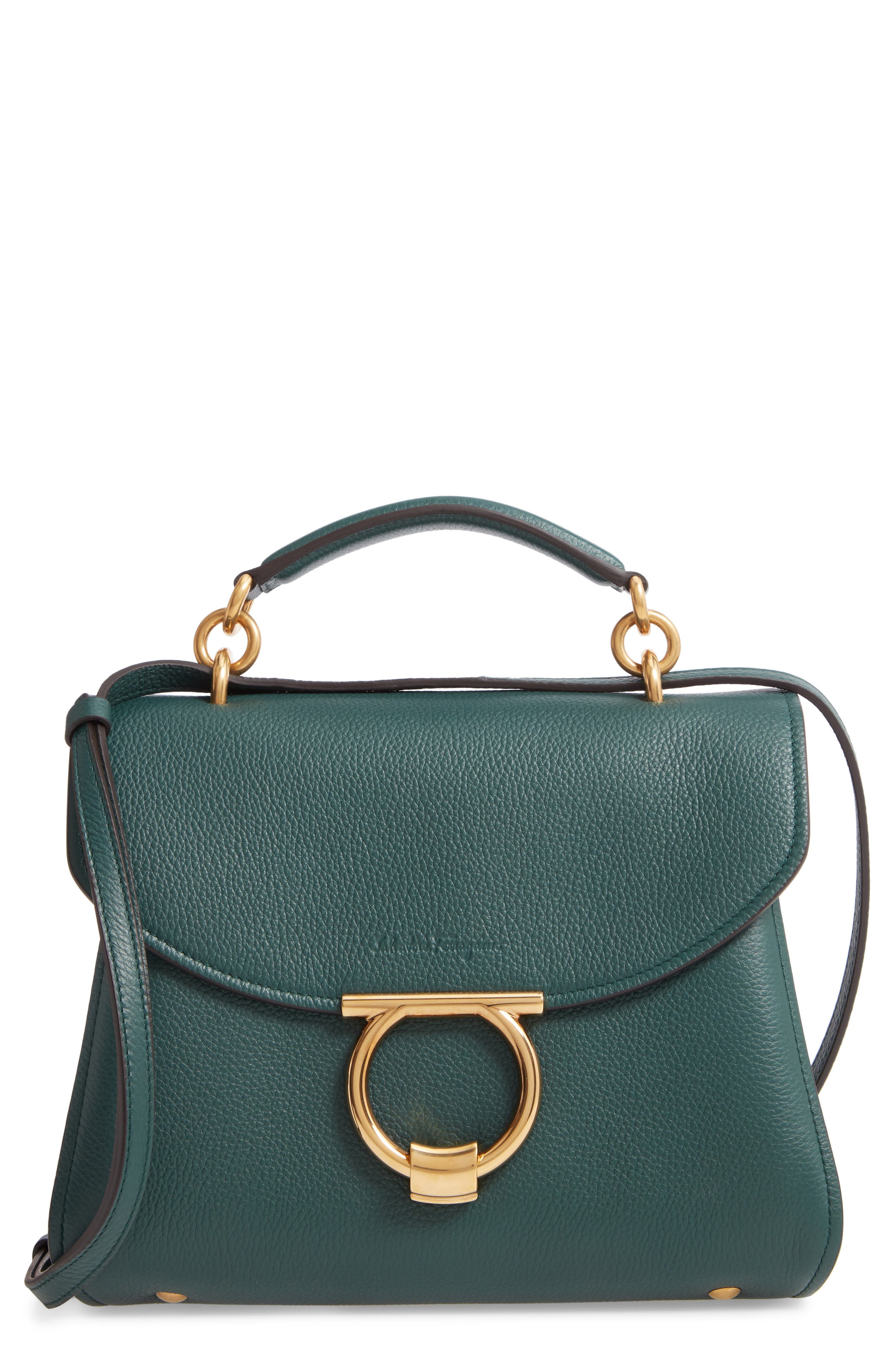 FERRAGAMO Salvatore Ferragamo Small Margot Leather Top Handle Bag, Main, color, 