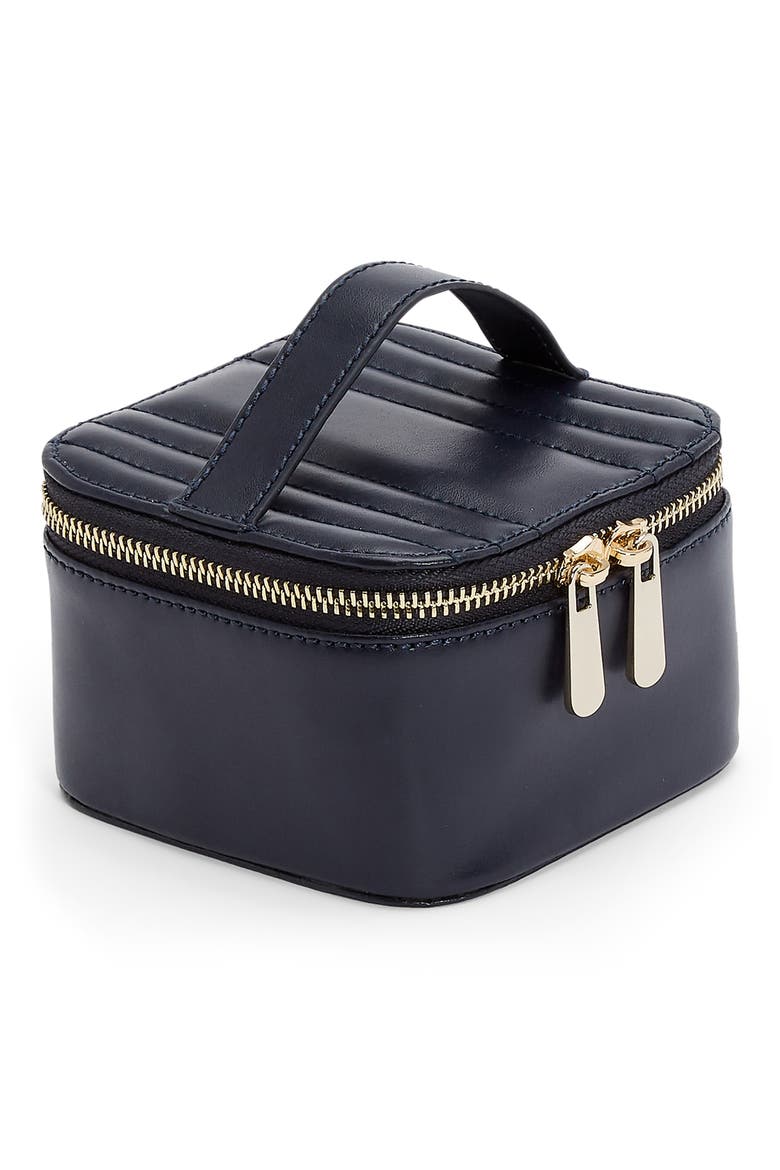 Maria Zip Jewelry Cube, Alternate, color, NAVY