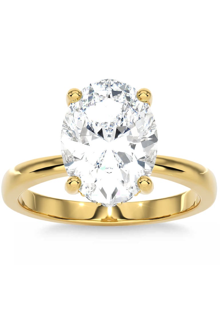 Certified 3.10Ct Oval Diamond HIdden Halo Engagement Ring 14k Gold Lab Grown, Main, color, 14k Yellow Gold