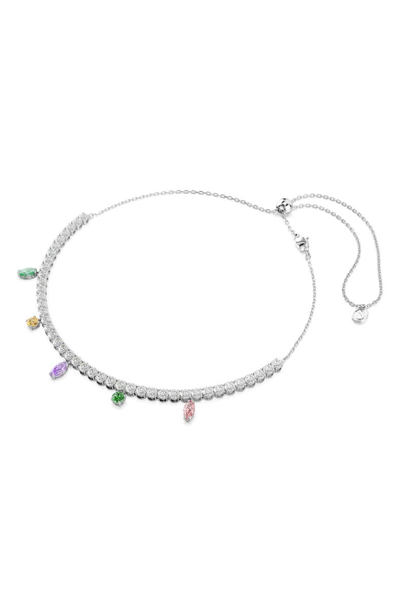 Swarovski x Ariana Grande Multicolor Crystal Charm Necklace, Alternate, color, Silver/ Multi