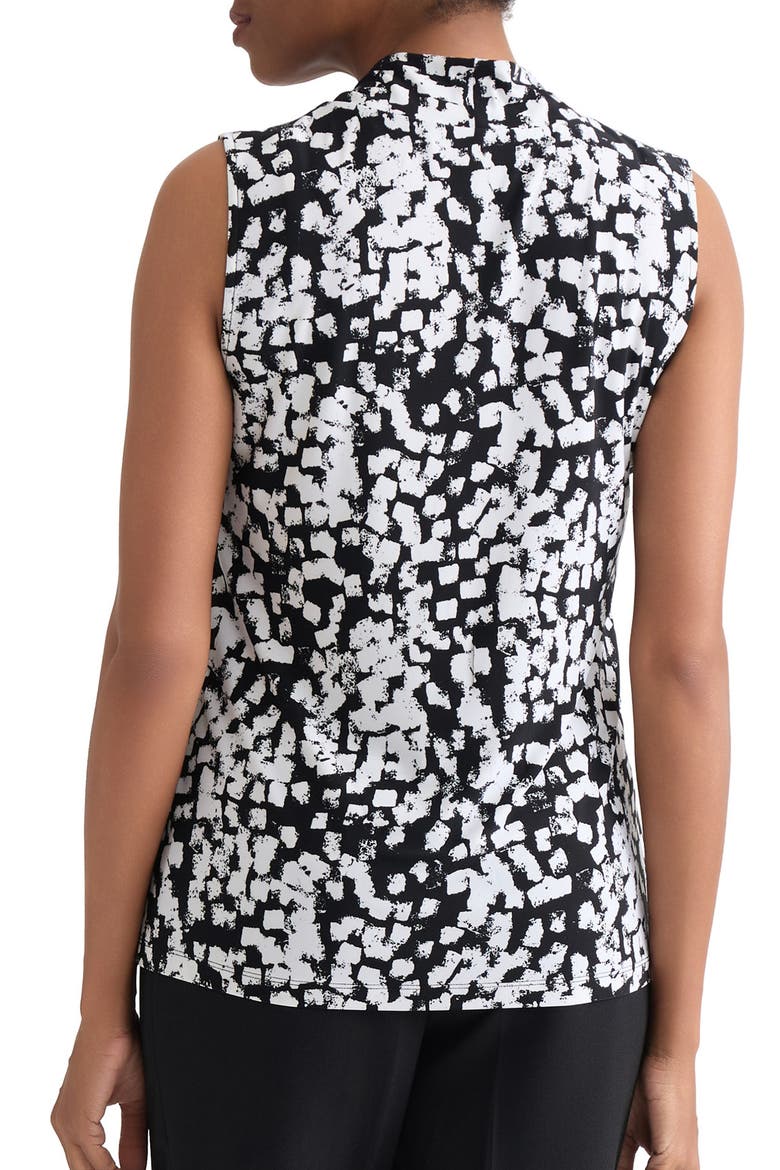 Block Print Sleeveless Top, Alternate, color, BLACK/ VANILLA ICE
