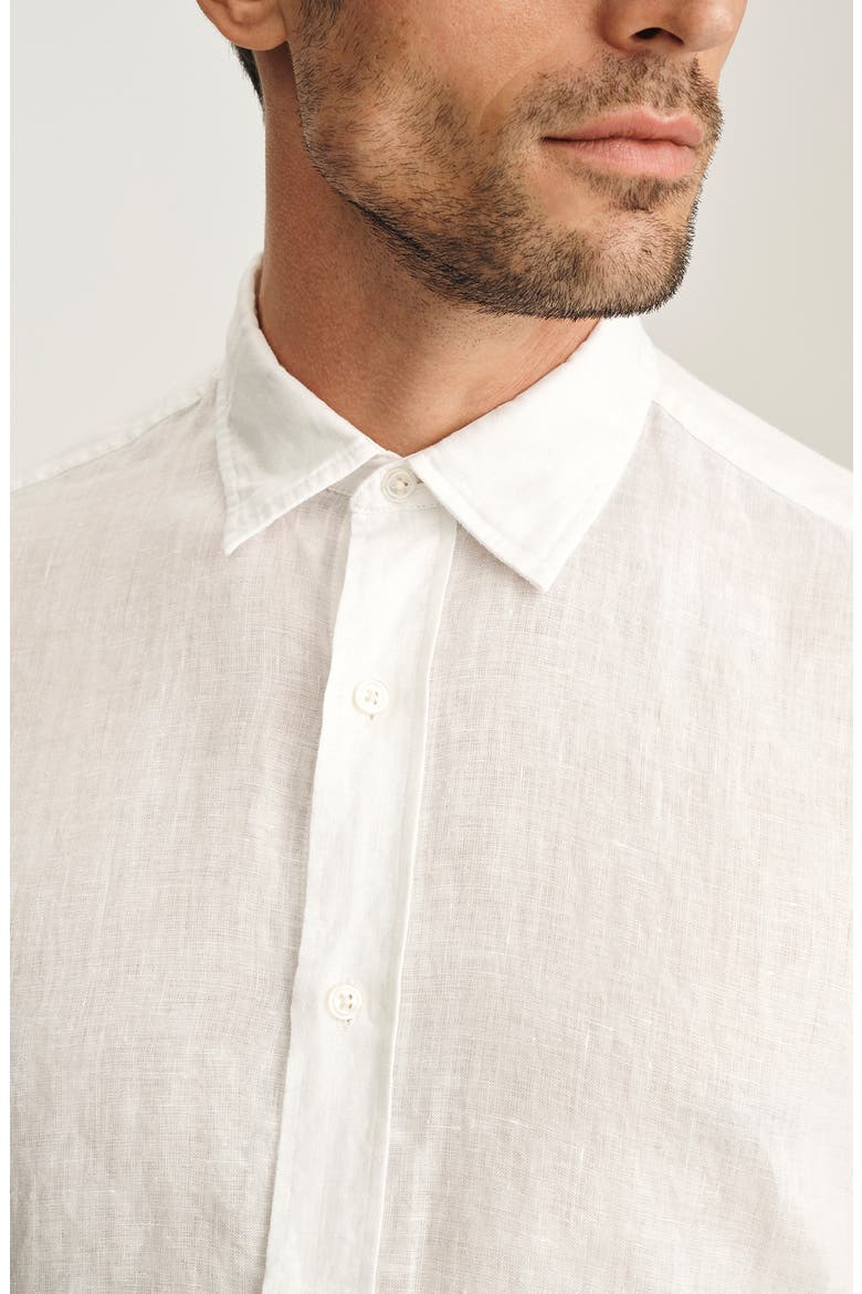Linen Button-Up Shirt, Alternate, color, WHITE