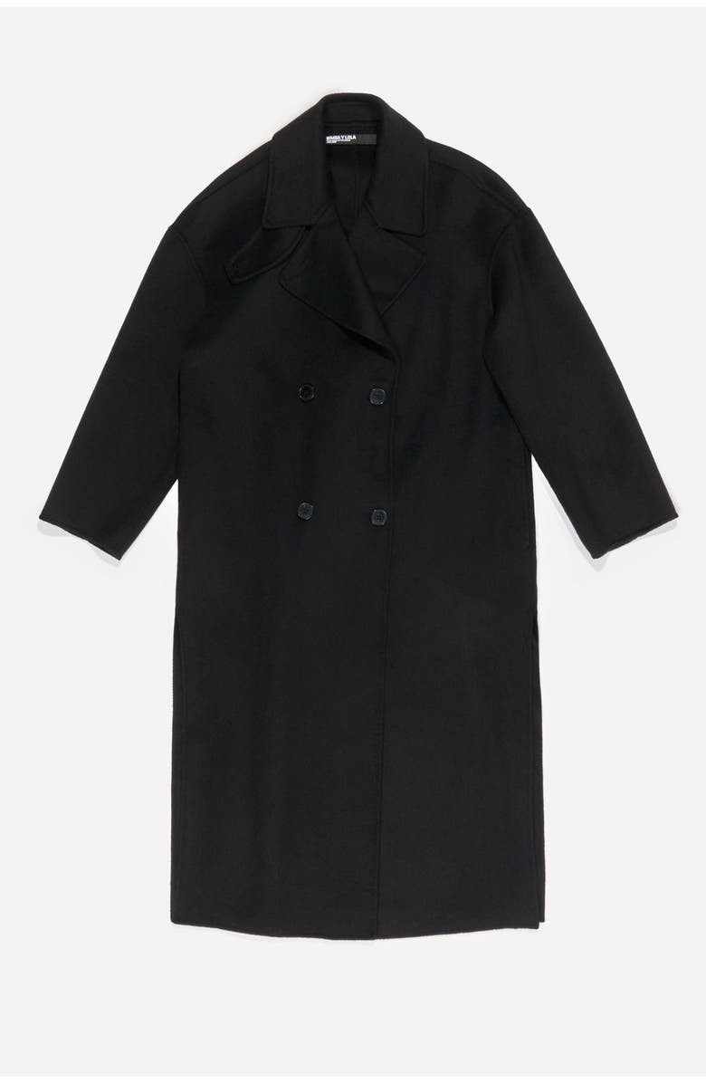 Bimba y Lola Long Double-Face Tailored Coat, Alternate, color, Black