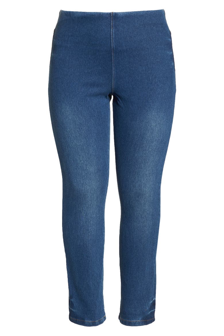 'Lyssentials High Rise Boyfriend Denim Leggings, Alternate, color, MID WASH