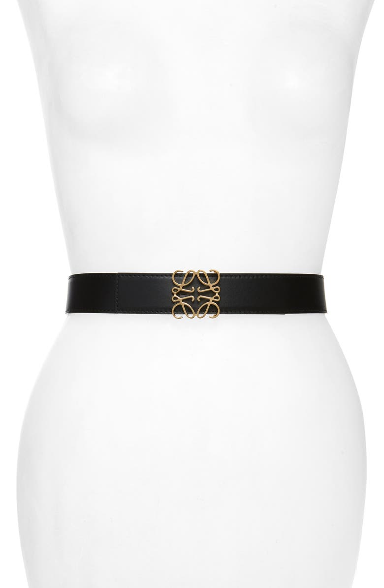 Loewe Anagram Logo Leather Belt, Main, color,