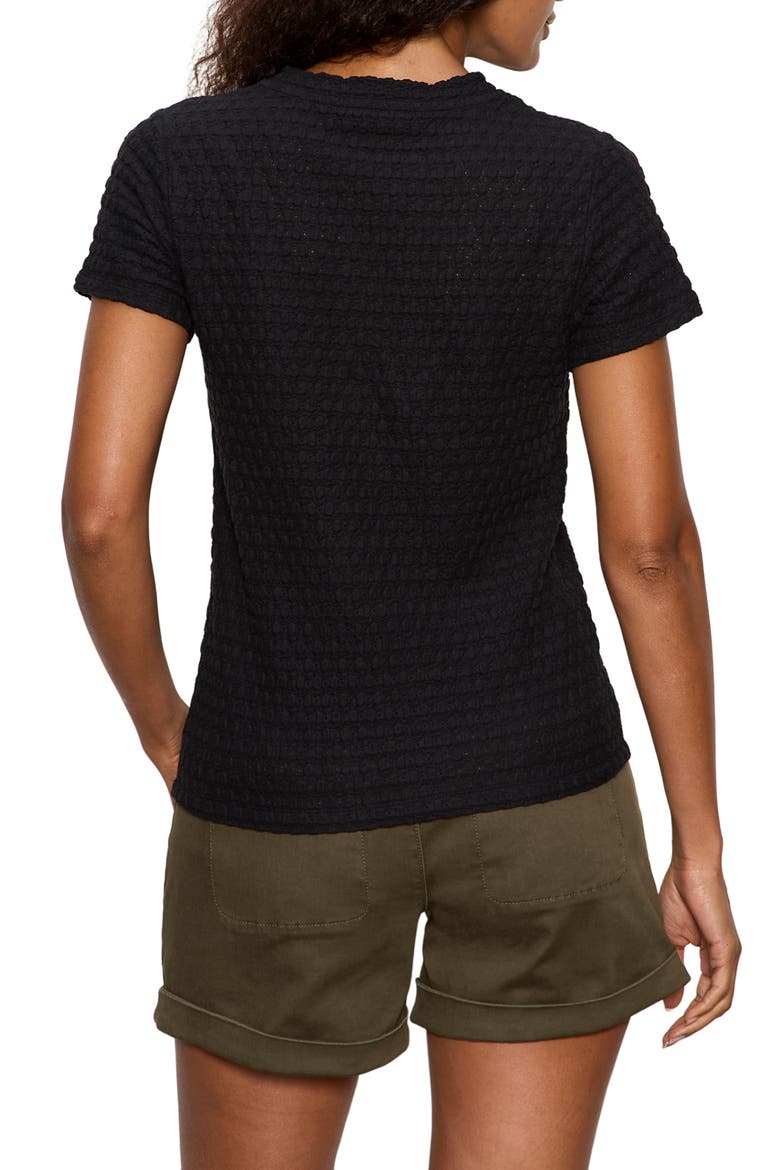 Perfect Puckered Lace T-Shirt, Alternate, color, BLACK