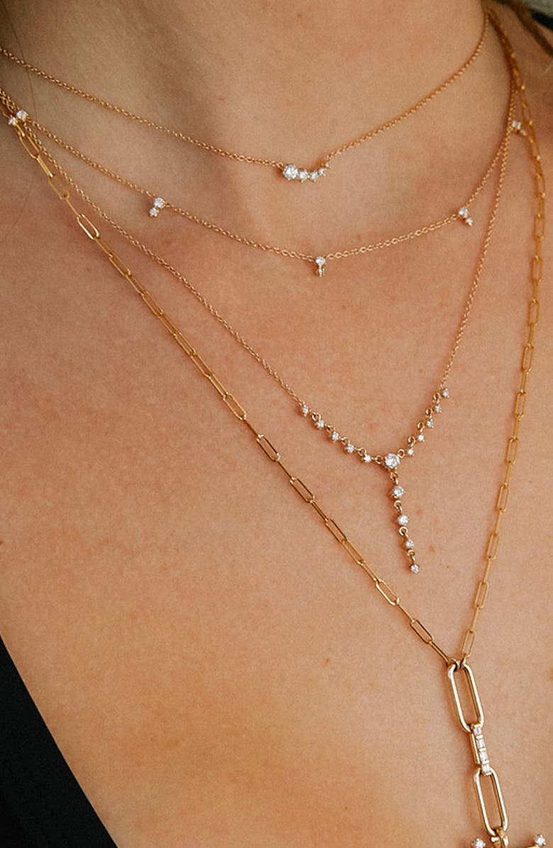 Zoë Chicco Stacked Diamond Station Necklace, Alternate, color, 