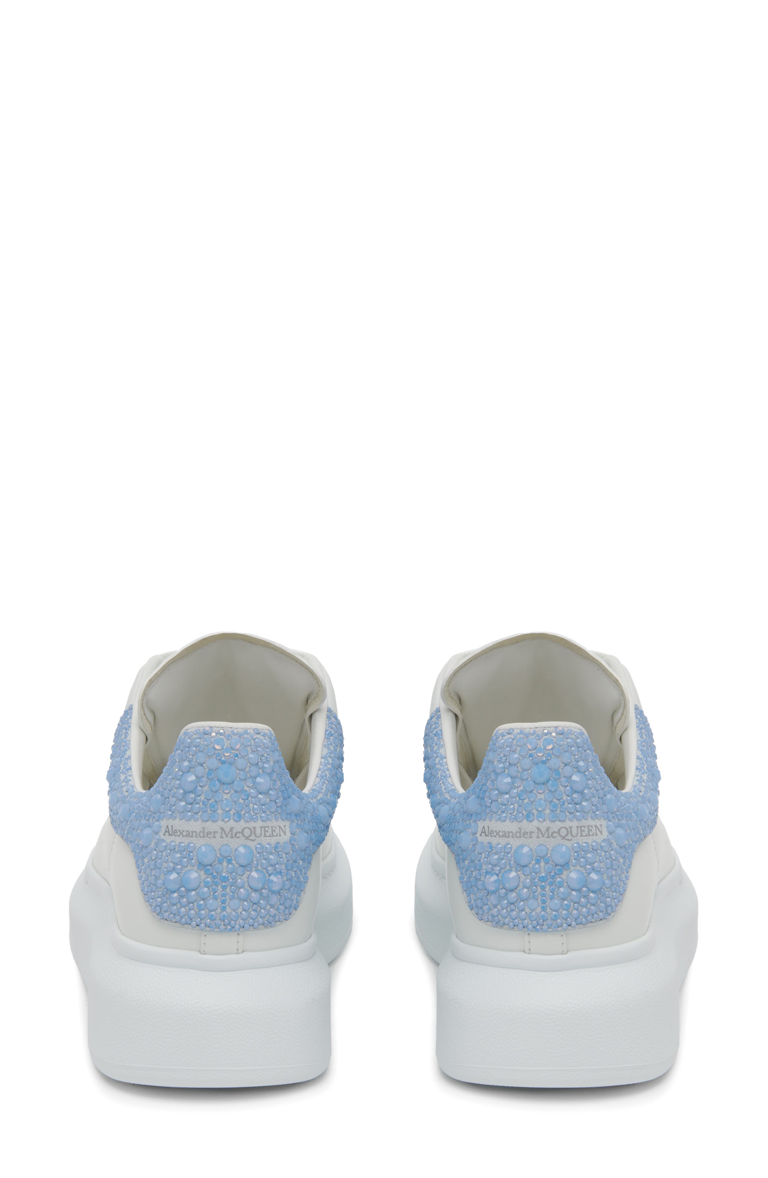 Oversized Crystal Embellished Sneaker, Alternate, color, WHITE/ POWDER BLUE