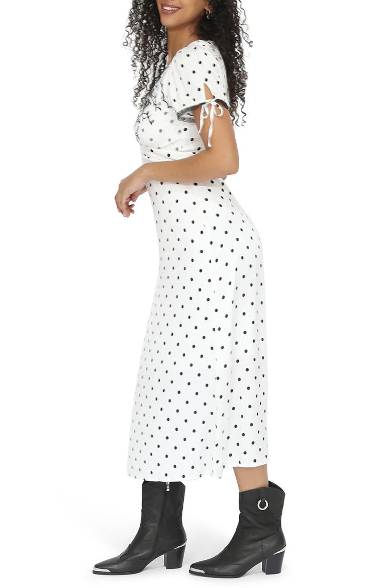 You and I Polka Dot Midi Dress, Alternate, color, BLACK/ WHITE