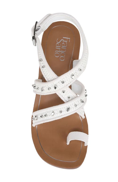 Franco Sarto Ina Toe Loop Sandal In White Studded