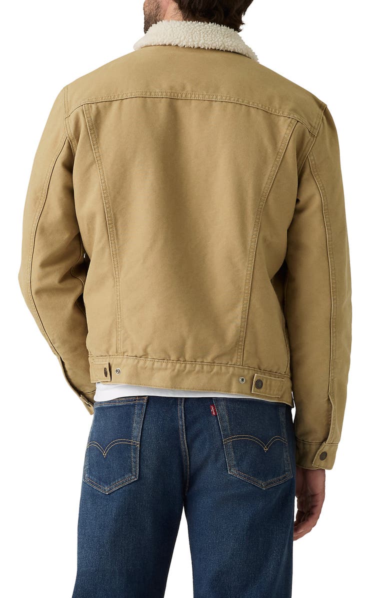 Levi's Type 3 Faux Shearling Trim Trucker Jacket, Alternate, color, Harvest Gold