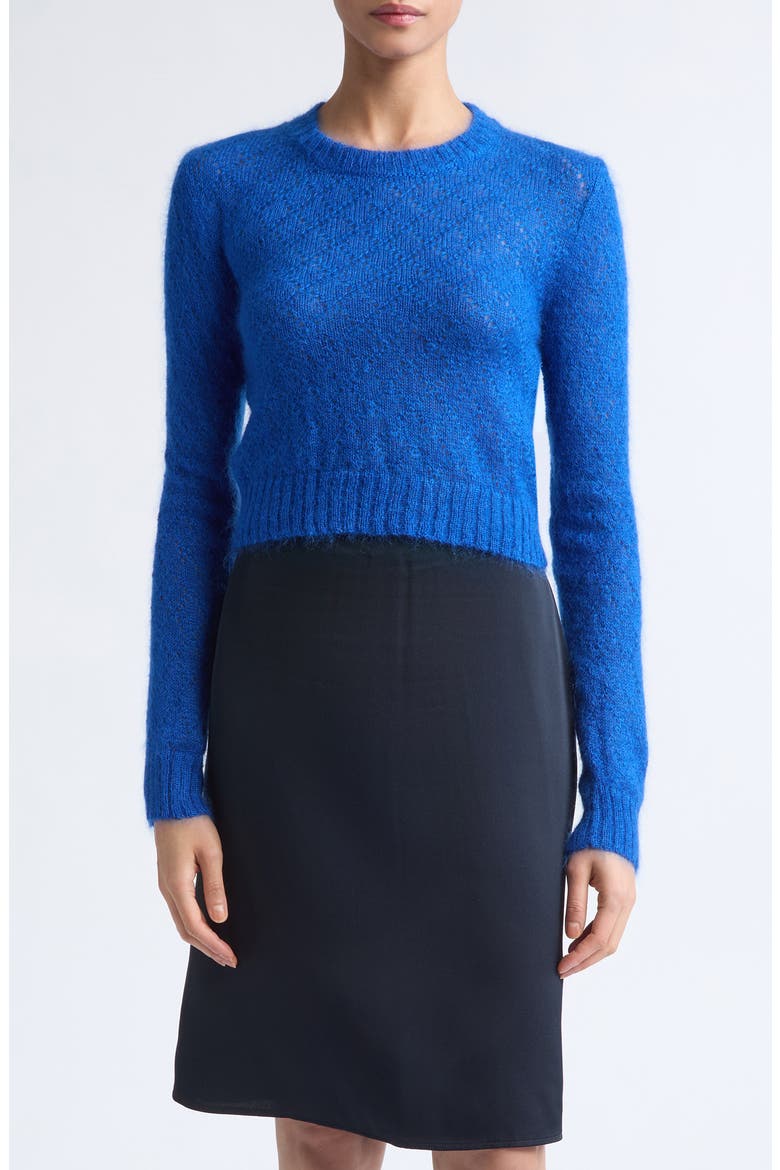 Cropped Mohair and Silk Sweater, Main, color, DEEP ULTRAMARINE