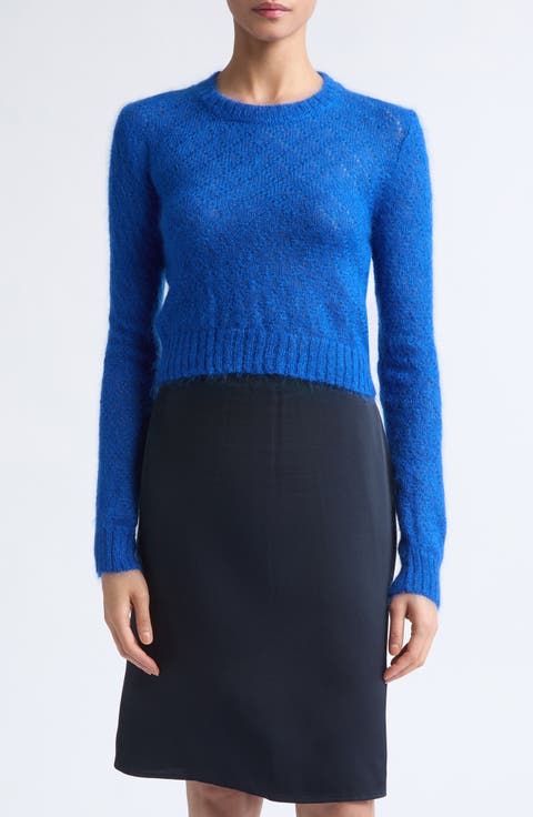 Cropped Mohair and Silk Sweater