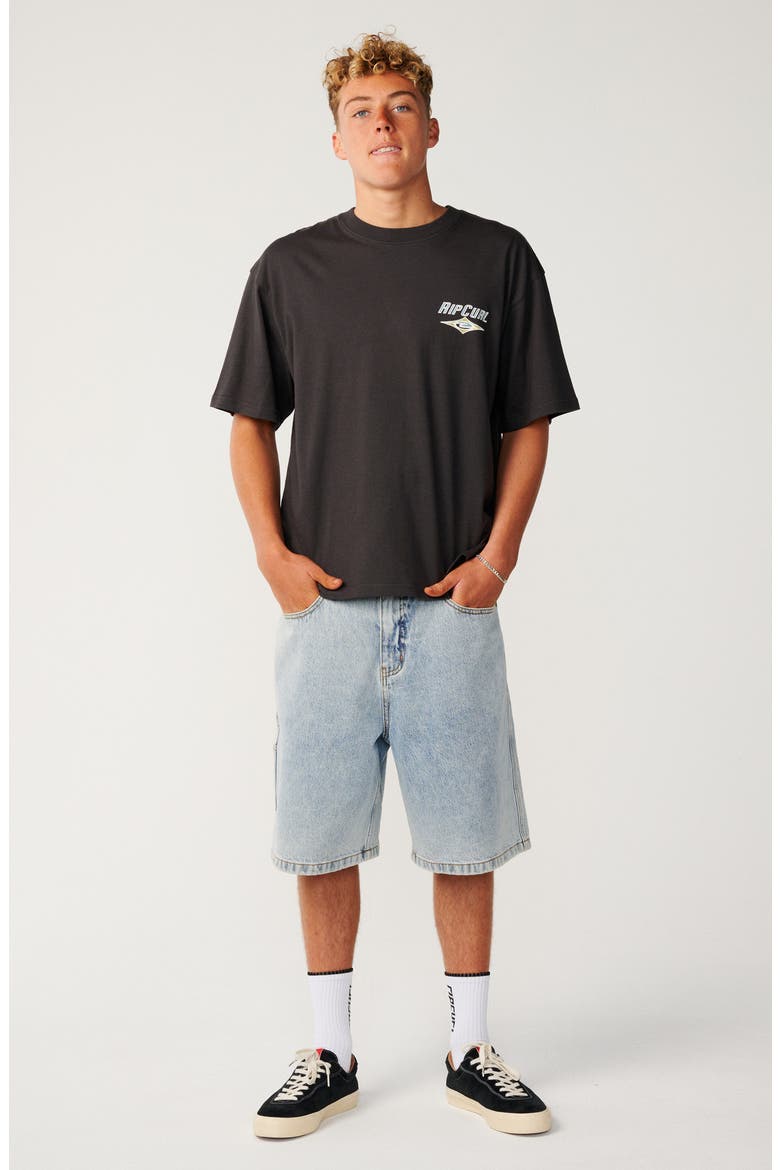 Heritage Icon Oversize Cotton Graphic T-Shirt, Alternate, color, WASHED BLACK