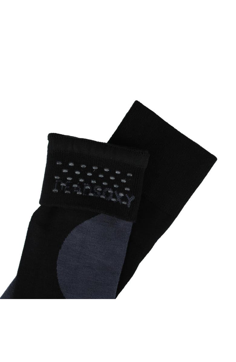 Dead Soxy Men's Circle Patch Mid-Calf Premium Novelty Dress Socks, Alternate, color, Black