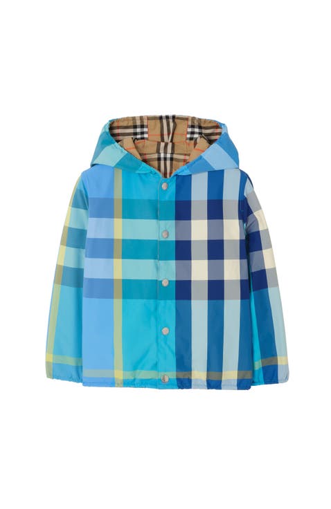 Reversible Check Nylon Hooded Jacket