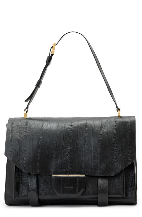 Ursa Eel Skin Embossed Leather Satchel