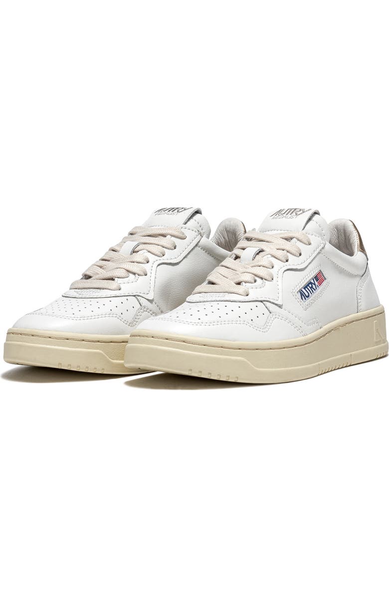AUTRY Medalist Low Top Sneaker, Main, color, Leather/Leather White/Gold