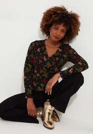 Joe Browns Stretch Knit Festive Wrap Top