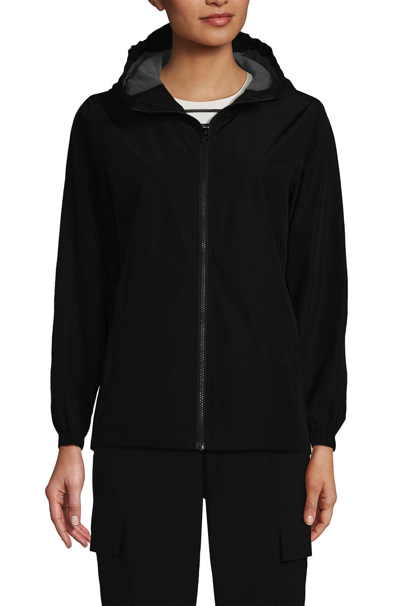 Lands' End School Uniform Rain Jacket, Main, color, Black