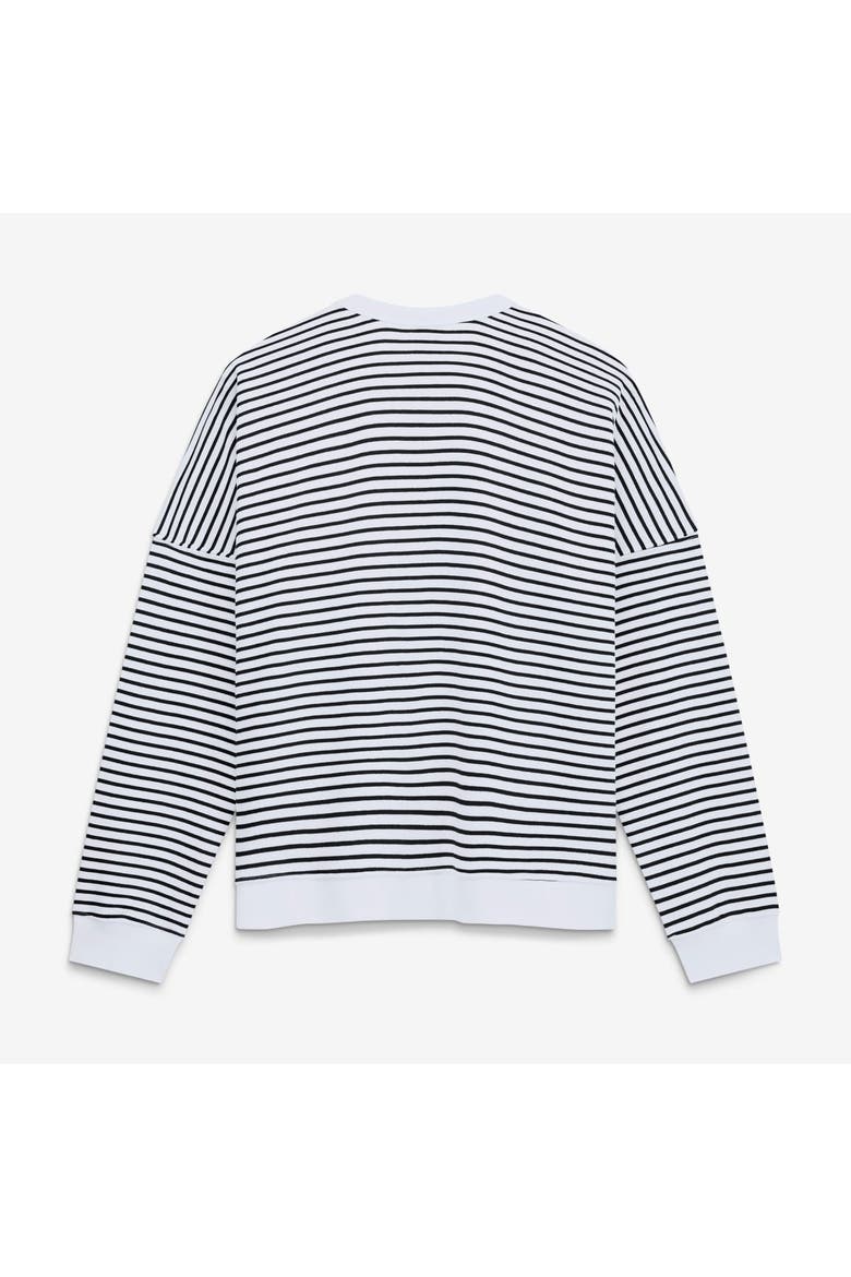Women's Fanatics White/Black Washington Commanders Striped Oversized French Terry Sweatshirt, Alternate, color, White