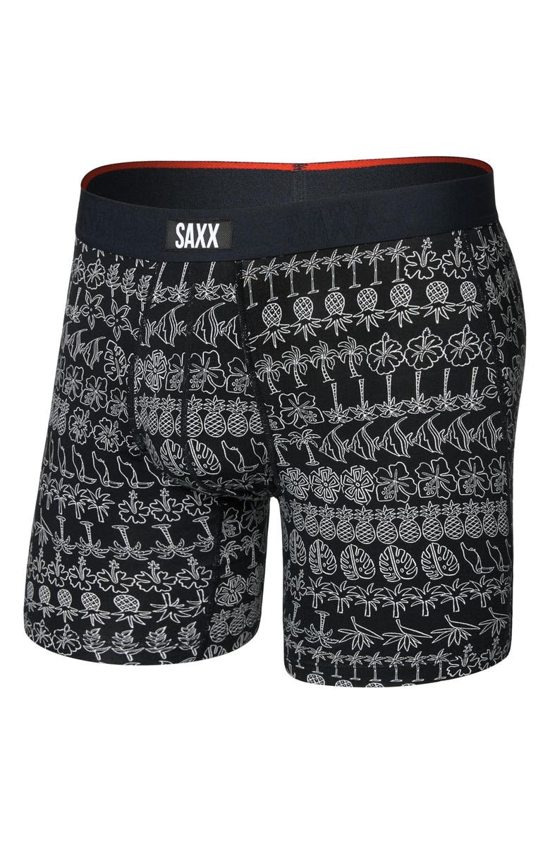 SAXX Vibe Xtra Soft Comfort Boxer Briefs, Alternate, color, Island Lineup-Black