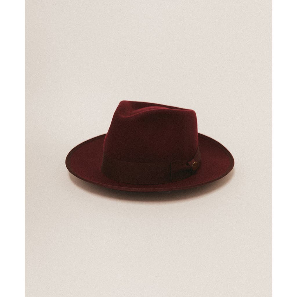 Two Roads Hat Co. Waterloo Fedora In Maroon