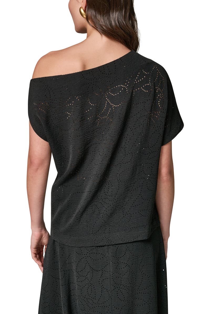 Donna Karan New York Laser Cut One-Shoulder Top, Alternate, color,