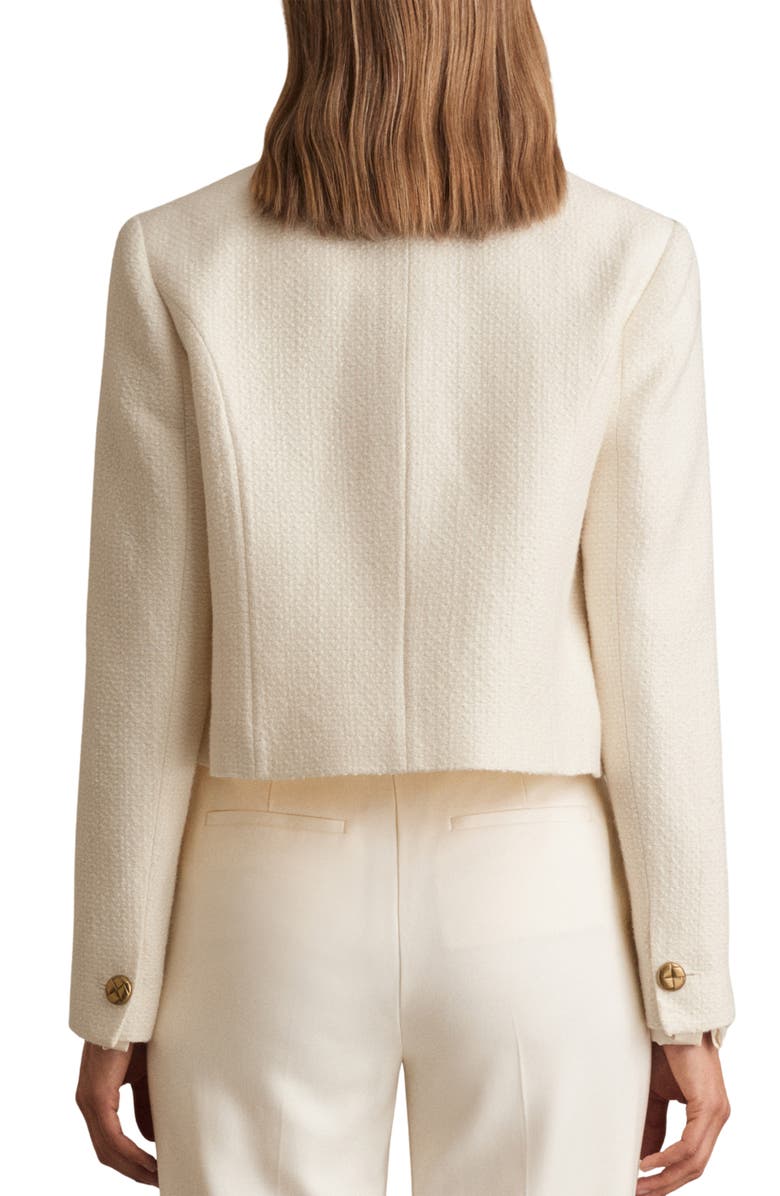 Reiss Mia Tweed Crop Jacket, Alternate, color, White