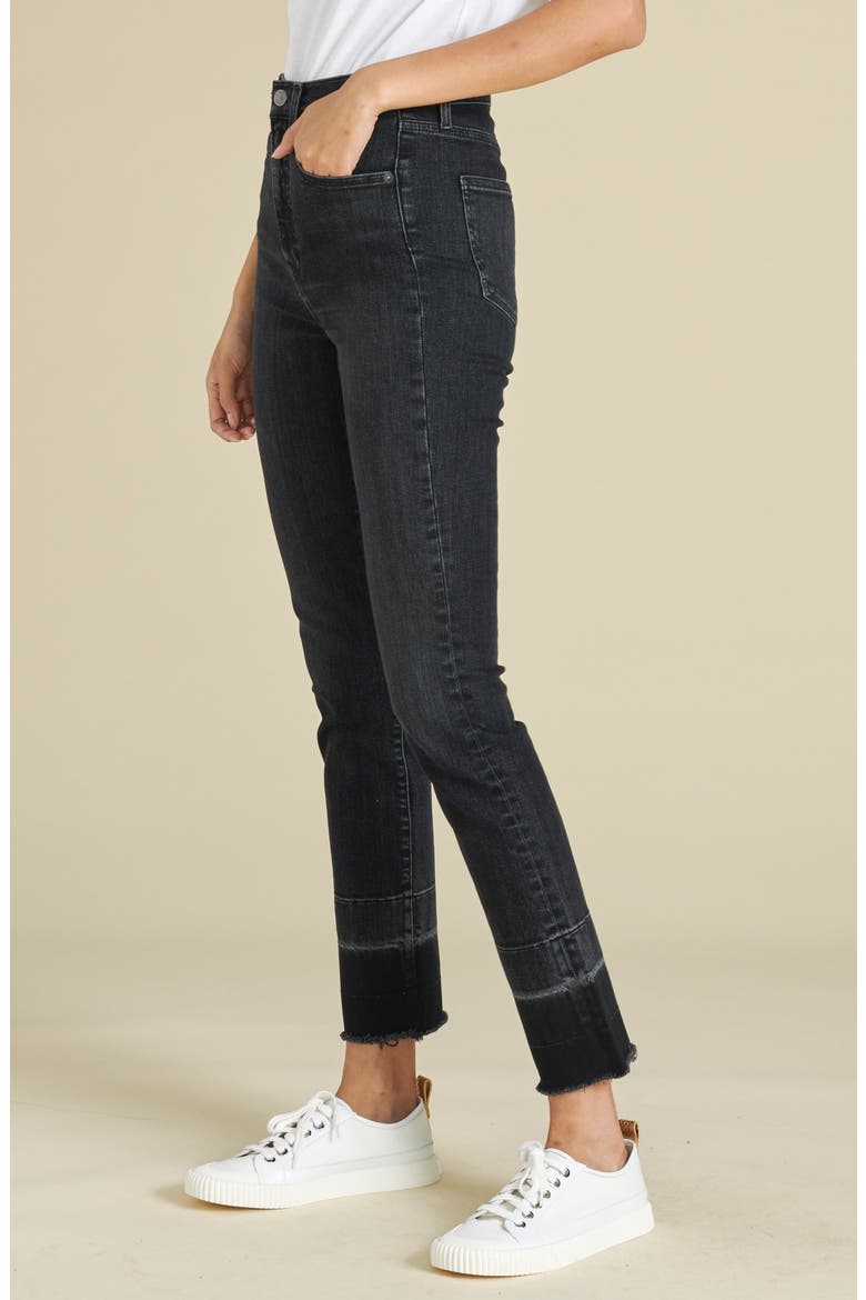 Ryleigh Deep Release Hem Slim Straight Leg Jeans, Alternate, color, WASHED ONYX