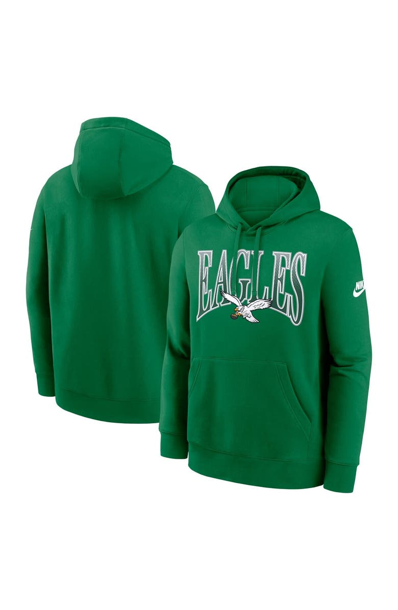 Nike Men's Nike Green Philadelphia Eagles Full Blitz Club Fleece Pullover Hoodie, Main, color, Green