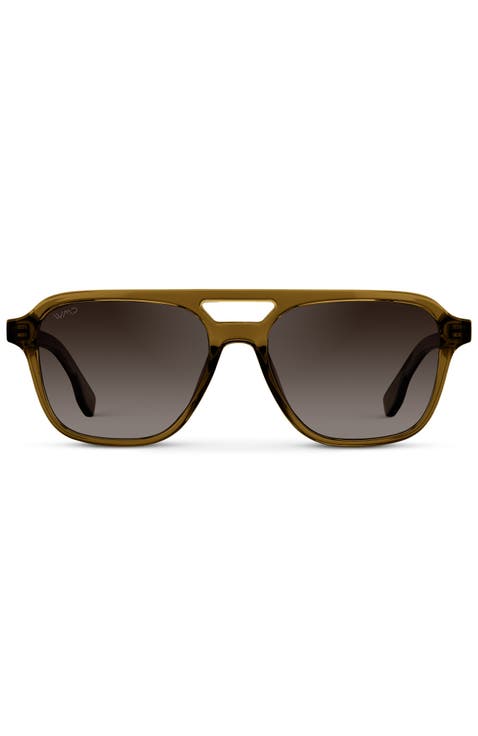 Dean - 54mm Double Bridge Aviator Polarized Sunglasses