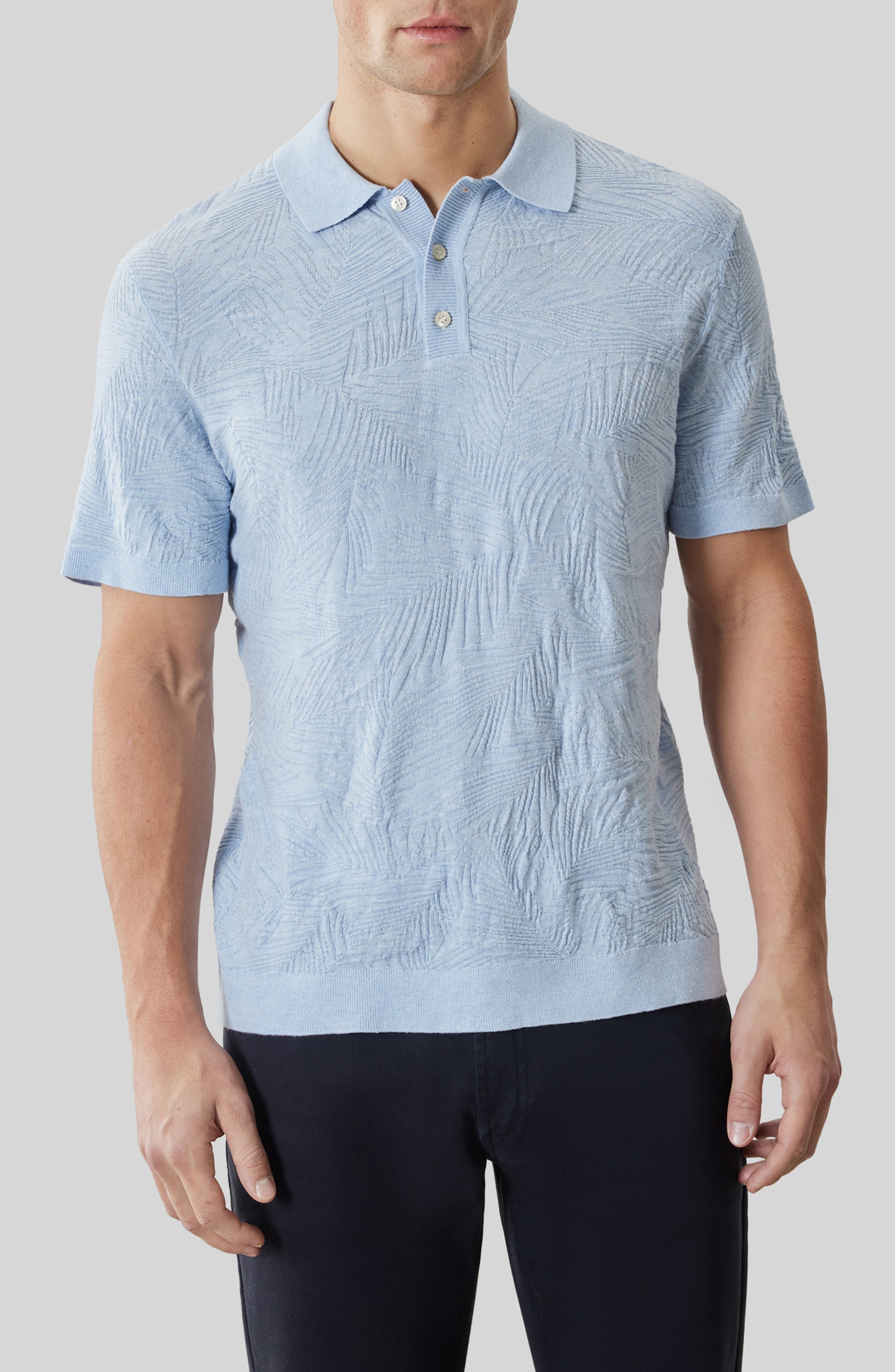 Jorik Leaf Jacquard Polo Sweater - image 3