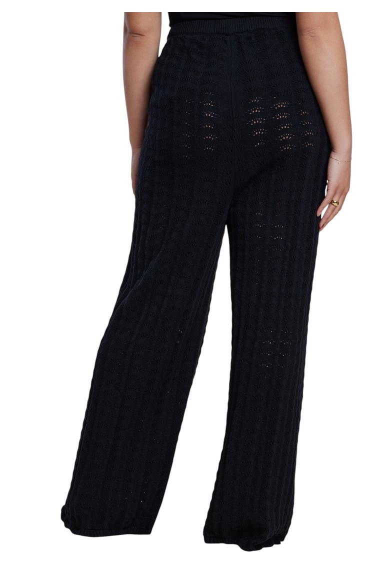 Pointelle Stitch Sweater Pant, Alternate, color, BLACK ONYX