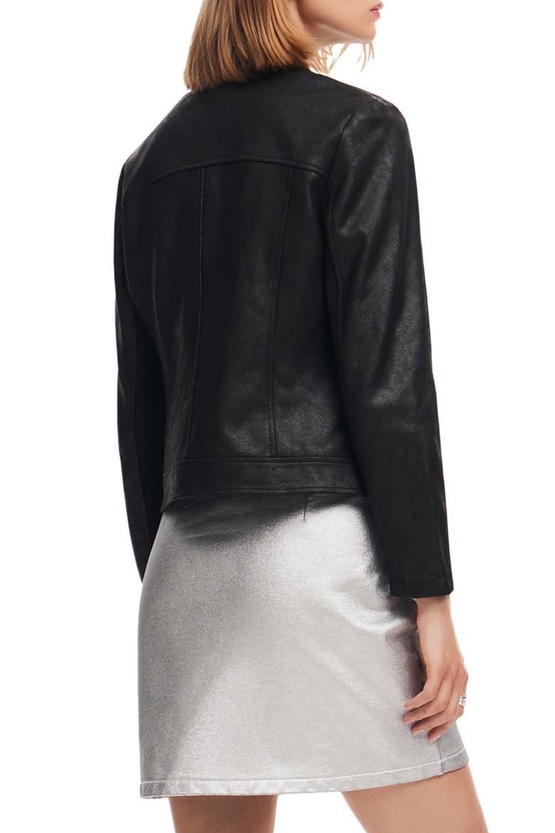 Munich Faux Leather Moto Jacket, Alternate, color, BLACK