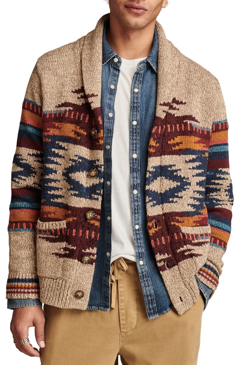 Lucky Brand Southwest Shawl Collar Cardign, Main, color,