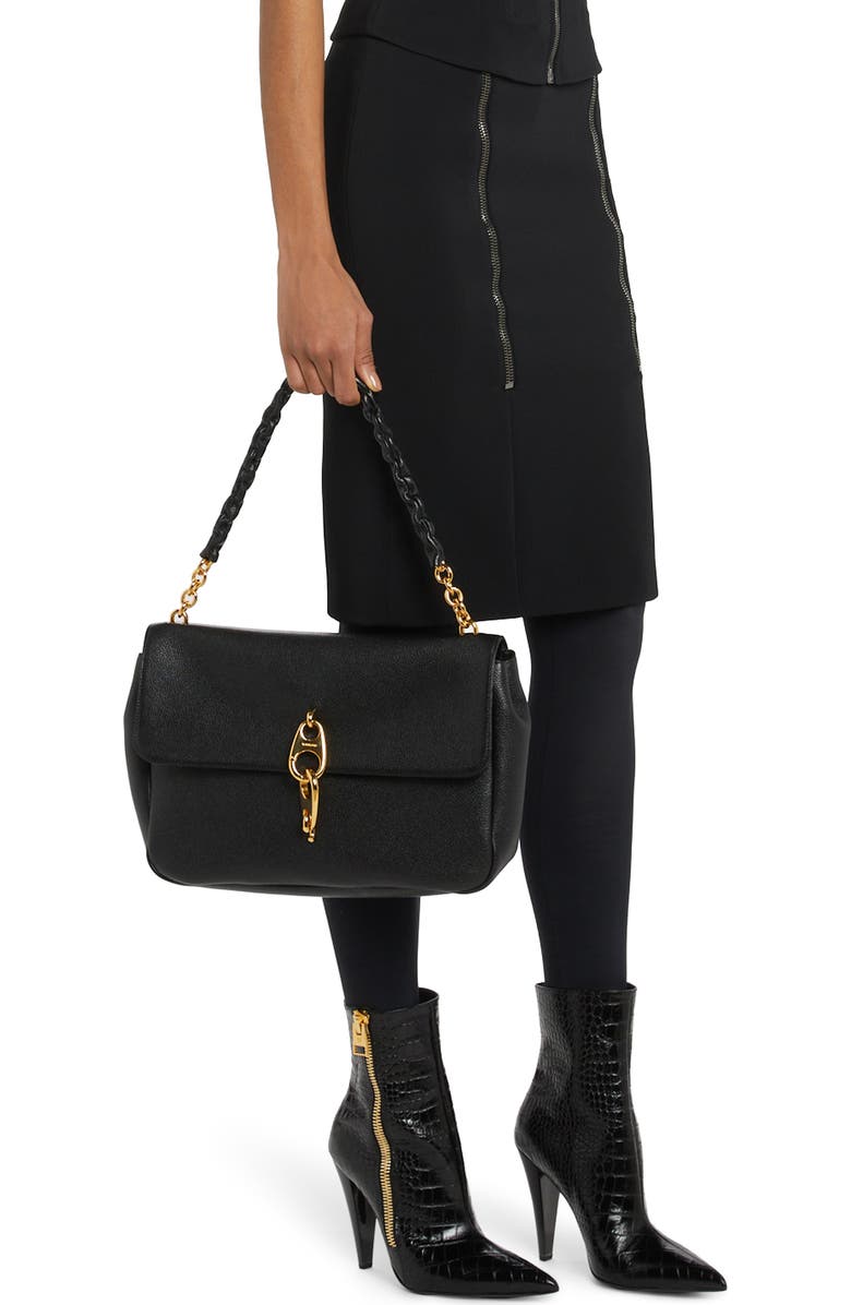 TOM FORD Large Carine Grained Leather Shoulder Bag, Alternate, color,