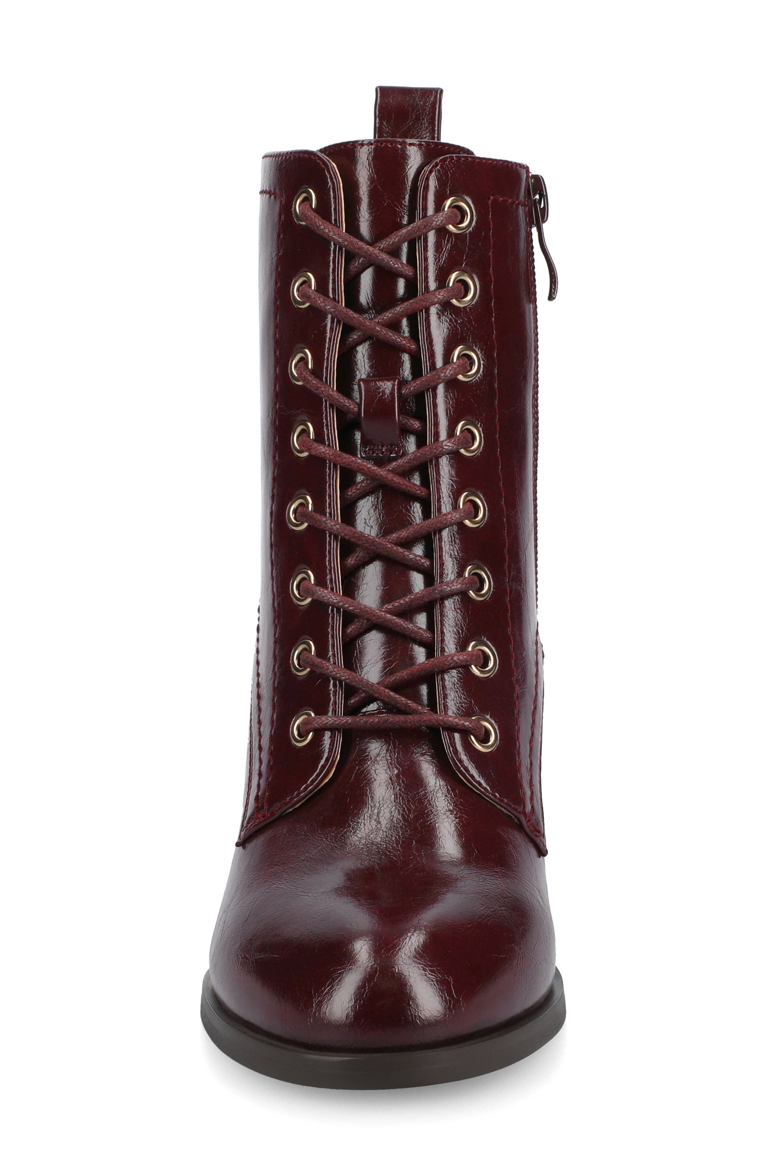JOURNEE Baylor Lace-Up Boot, Alternate, color, OXBLOOD PATENT