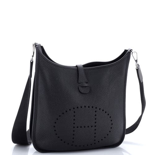 Pre-owned Hermes Hermes Evelyne Bag Gen Iii Clemence Pm In Black