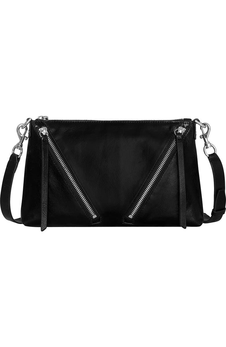 Rebecca Minkoff Kit Leather Crossbody Bag, Main, color, Black