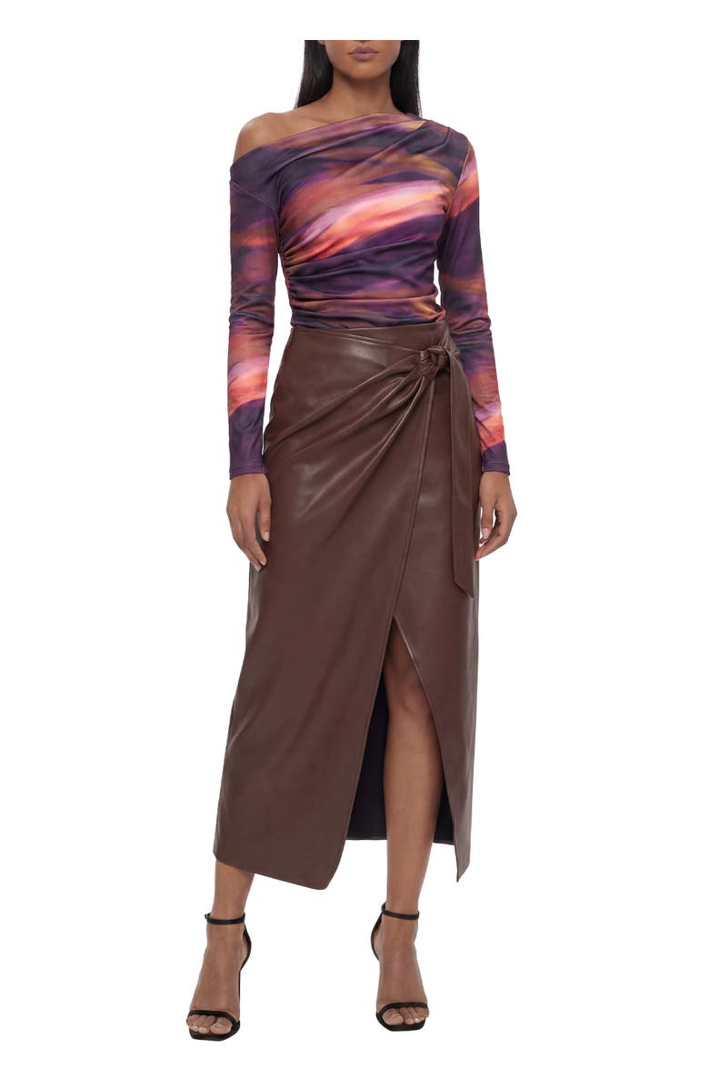 AREA STARS Draped Jersey Top, Alternate, color, Purple, Abstract Stripe