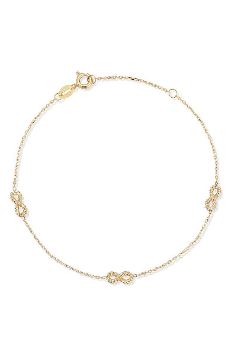 Ember Fine Jewelry 14k Gold Infinity Anklet, Main, color, Gold