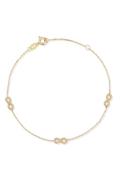 14k Gold Infinity Anklet