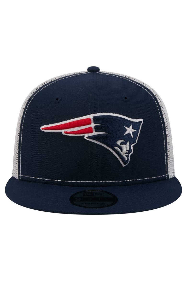Men's New Era  Navy New England Patriots Core Team 9FIFTY Trucker Snapback Hat, Alternate, color, Navy