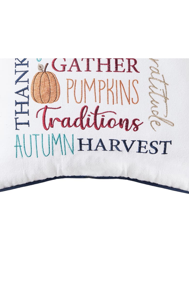 Fall Thankful Gather Blessed Font 100% Cotton Accent Throw Pillow 18" x 18", Alternate, color, Orange