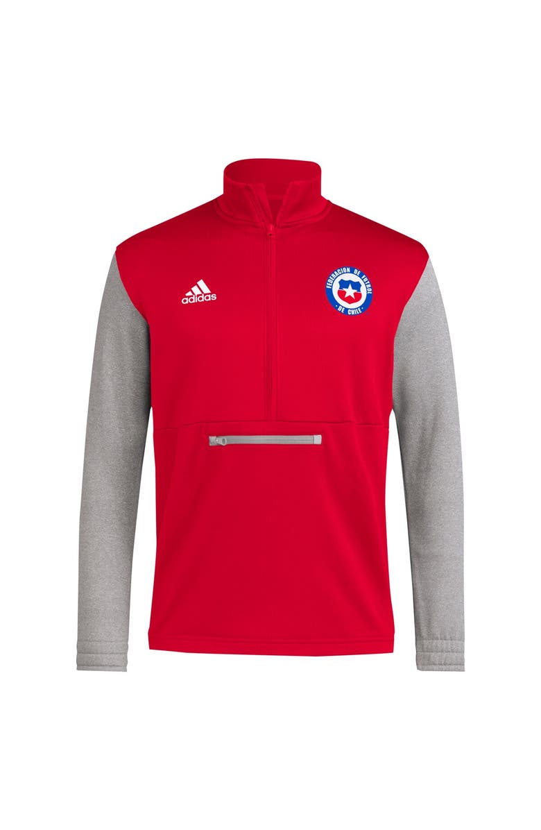adidas Men's adidas Red Chile National Team AEROREADY Half-Zip Top, Alternate, color, Red
