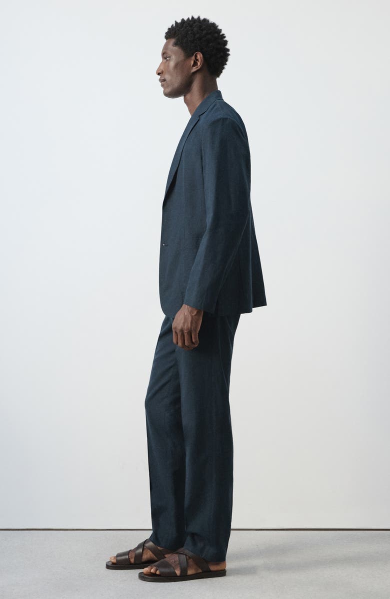 MANGO Slim Fit Pants, Alternate, color, Navy
