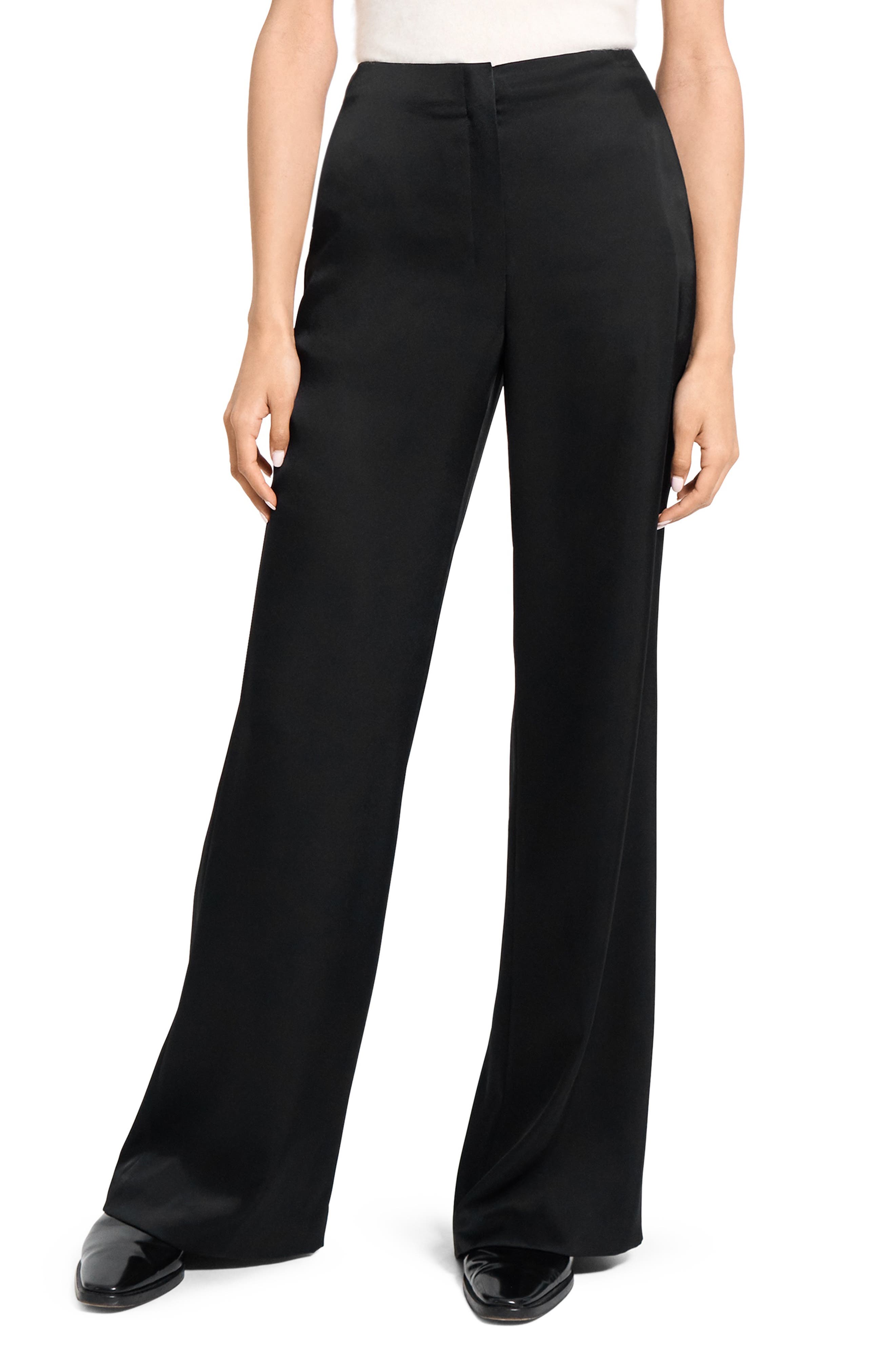 Theory Fluid Satin Wide Leg Pants
