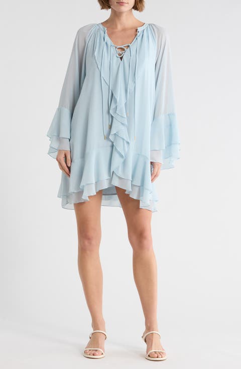 Bell Sleeve Ruffle Minidress